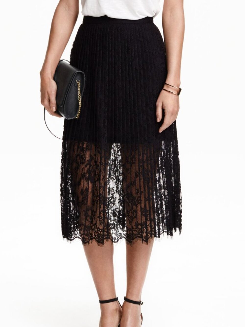 H&M Sheer Lace Midi Skirt Size 2